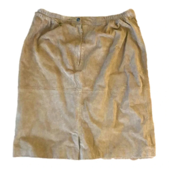 ATLANTIC BEACH | Vintage tan leather skirt - Picture 1 of 9